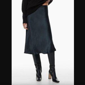 Aritzia - Babaton Slip Satin Midi Skirt - Dark Night Navy